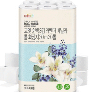 #0013 코멧 순백 3겹 라벤더 바닐라 롤화장지 30m