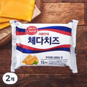 서울우유 체다 슬라이스 치즈 제품 이미지 — 샌드위치용 슬라이스 치즈